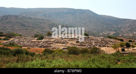 Die minoische Stadt von Gournia, in der Nähe von Aghios Nikolaos, Kreta, die am besten erhaltene New Palace-Ära minoischen Stadt bisher entdeckt. Stockfoto