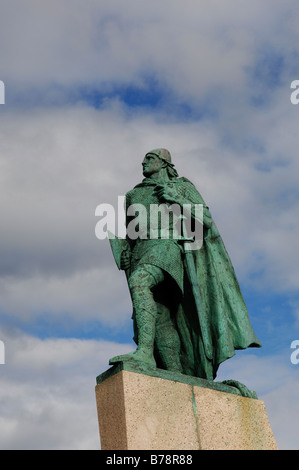 Statue von Leifur Eriksson, Reykjavik, Island, Europa Stockfoto