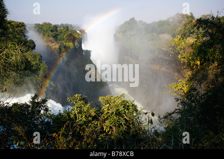 Viktoriafälle auf dem Zambezi River mit Blick nach unten die Devils Cataract Stockfoto