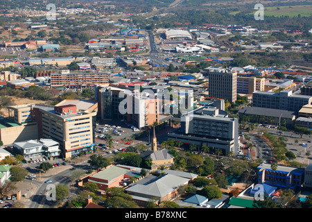 Eine Luftaufnahme des Stadtzentrums Nelspruit Stockfoto