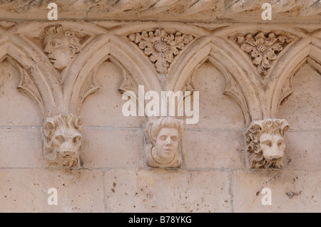 Köpfe, Detail, Katedrala Sveti Jakov, Kathedrale des heiligen Jakobus, historisches Stadtzentrum, Sibenik, Kroatien, Europa Stockfoto