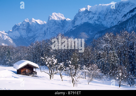 Kaisertal Tal im Winter Bergkette Wilder Kaiser, Nord-Tirol, Austria, Europe Stockfoto