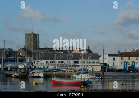 Blick von der Norman Kirche von St Mary de Haura über den Fluss Adur Shoreham West Sussex Stockfoto