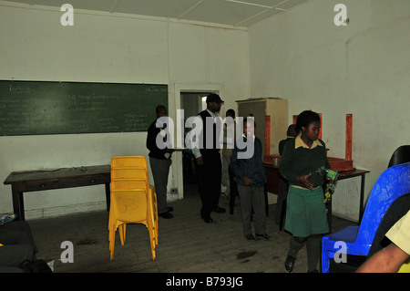 Township Schulraum, Grahamstown, Südafrika Stockfoto