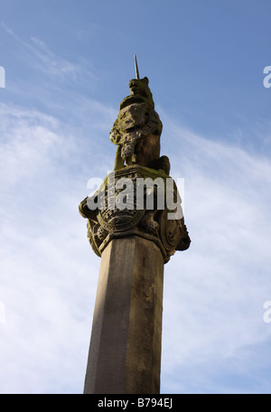 Einhorn Statue auf mercat cross Stirling Schottland Januar 2009 Stockfoto