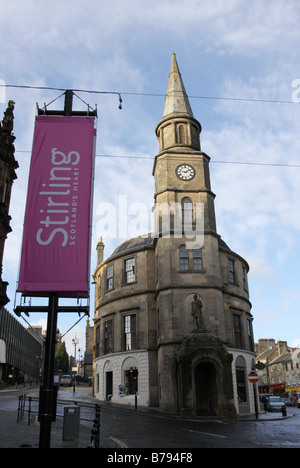 Stirling Banner und Athenaeum stirling Stadtzentrum Schottland Januar 2009 Stockfoto