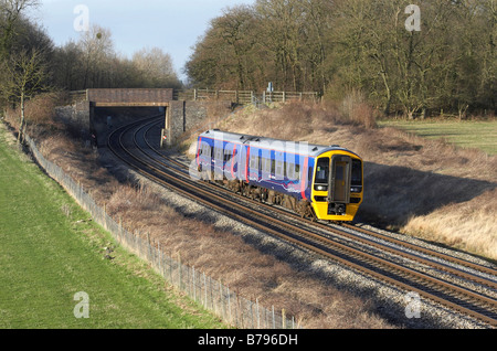 FGW Klasse 158 bei Croome Worcestershire mit einem Service nach Gloucester auf 4 02 08 Stockfoto