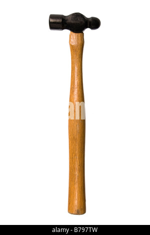 Einen neuen Ball Peen Hammer isoliert auf weiss Stockfoto