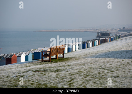 Einem frostigen Tag am Tankerton Whitstable Kent Stockfoto