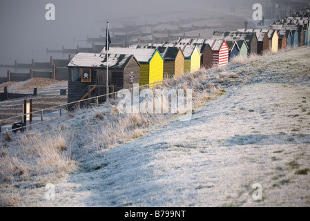 Einem frostigen Tag am Tankerton Whitstable Kent Stockfoto