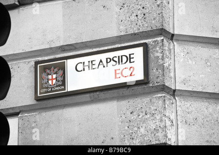 Cheapside. Schild der Londoner City. Stockfoto