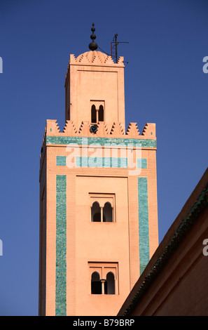 Ali Ben Youssef Minarett, Marrakesch, Marokko Stockfoto