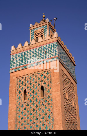 Das Minarett der Moschee Kasbah, Marrakech, Marokko Stockfoto