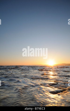 Exmouth Strand bei Sonnenuntergang, Devon UK Stockfoto