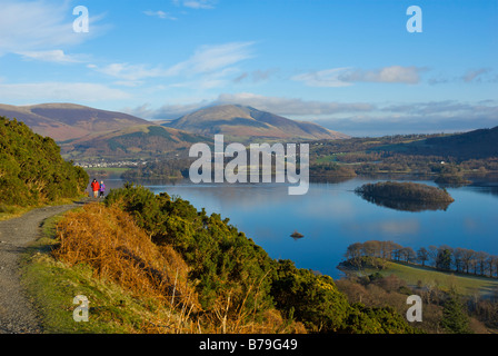 Derwent Water und Skiddaw aus Cat Glocken Terrasse, Nationalpark Lake District, Cumbria, England UK Stockfoto