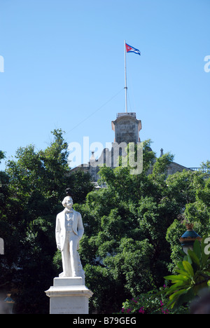 Statue von Carlos Manuel de Céspedes der erste Präsident von Kuba am Plaza de Armas quadratische Havanna Stockfoto