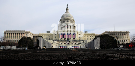 Das US Capitol Building, dem Gelände der Amtseinführung des Präsidenten in Washington DC am 20. Januar 2009. Stockfoto