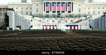 Das US Capitol Building, dem Gelände der Amtseinführung des Präsidenten in Washington DC am 20. Januar 2009. Stockfoto