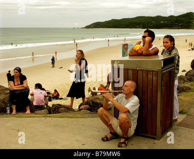 Ende des Tages Belongil Beach Byron Bay Australien Stockfoto