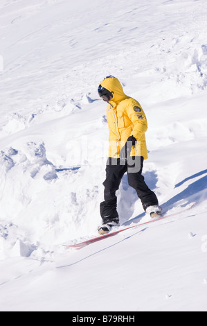 Snowboarden auf Pisten von Kasprowy Wierch Zakopane Tatra Gebirge Podhale Region Polen Stockfoto
