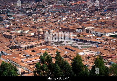 erhöhten Blick auf Heiliges Tal von Cusco Peru Stockfoto