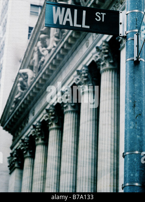 New Yorker Börse NYSE an der Wall Street in New York City digital verändert Stockfoto