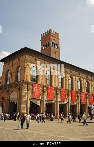 Palazzo del Podestà, Piazza Maggiore, Bologna, Italien Stockfoto