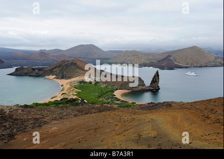 Sullivan Bay und Pinnacle Rock auf Bartolomé Insel, Galapagos-Inseln, Ecuador, Südamerika Stockfoto