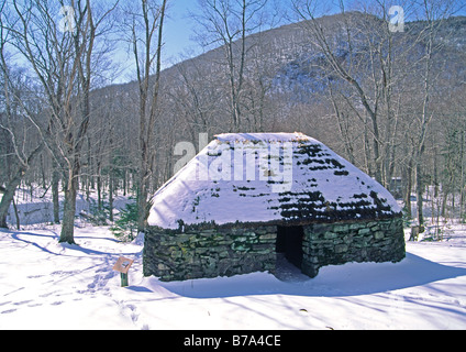 einsamer Alm in Kap-Breton-Highlands-Nationalpark in Cape Breton Nova Scotia; eine Replik von einem schottischen Schafe Crofter Hütte Stockfoto