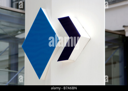 Logo auf der Bayern LB Bank-Zentrale in München, Bayern, Deutschland, Europa Stockfoto