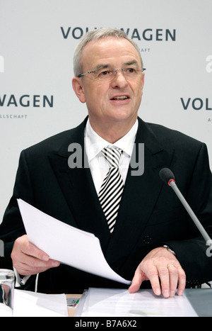 Martin Winterkorn, Vorstandsvorsitzender der Volkswagen AG, bei der Bilanz-Pressekonferenz am 13.03.2008 in W Stockfoto