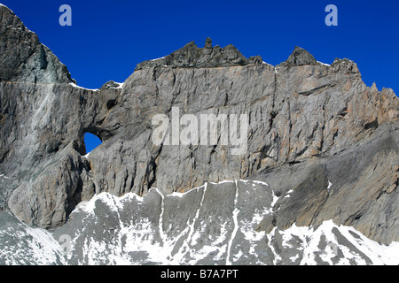 Glarner Schub und Martinsloch, UNESCO Weltnaturerbe, Swiss Tectonic Arena Sardona, Flims, Symbole, Schweiz Stockfoto