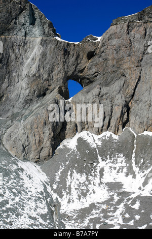 Glarner Schub und Martinsloch, UNESCO Weltnaturerbe, Swiss Tectonic Arena Sardona, Flims, Symbole, Schweiz Stockfoto