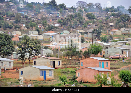 Kolonie von groben Hütten, Gemeinde der schwarzen Bürger von Sabie, Südafrika, Afrika Stockfoto