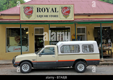 Liquor Store, ein Geschäft mit der Lizenz zum verkaufen Alkohol, in Pilgrim es Rest, Südafrika Stockfoto