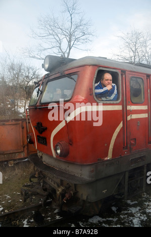 Bulgarische Staatsbahn Schmalspur Lok auf Bansko - Septemvri Linie, Bulgarien Stockfoto