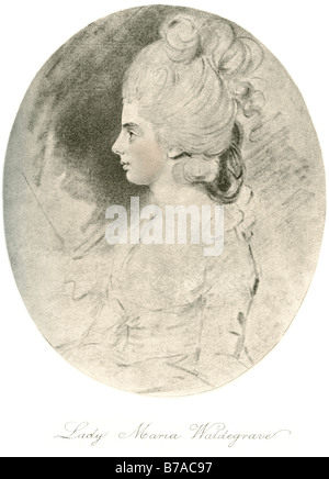 Frau Maria Waldegrave Maria Walpole (10. Juli 1736 – 22. August 1807), der Gräfin Waldegrave und die Herzogin von Gloucester und Edinb Stockfoto