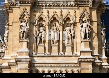 Detail geschossen New City Hall Fassade, Neues Rathaus, Wien, Austria, Europe Stockfoto