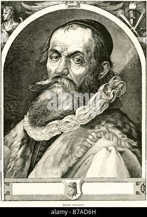 Henry Coltzius Goltzius Hendrik Goltzius (Januar oder Februar 1558 - 1. Januar 1617, Haarlem) war ein niederländischer Grafiker, draftsma Stockfoto