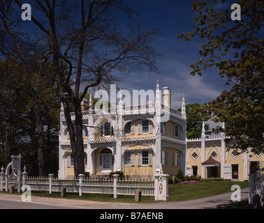 "Wedding Cake House", Maine Stockfoto