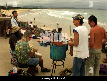 Ende des Tages Belongil Beach Byron Bay Australien Stockfoto