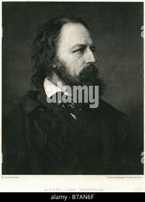 Alfred Tennyson 1. Baron Tennyson war 6. August 1809 – 6. Oktober 1892 Poet Laureate Großbritannien populären englischen Dichters Tennyso Stockfoto