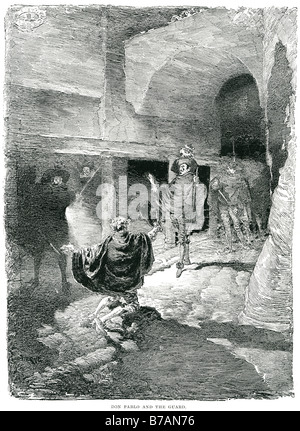 Don Pablo Wache Tunnel Durchgang Mann Männer Waffe Schwert Nacht Straße Laterne die spanischen Missionen in Kalifornien umfassen eine Reihe von r Stockfoto