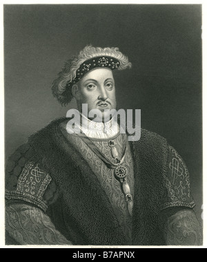 Henry VIII (28 Juni 1491 – 28 Januar 1547) war König von England und Lord von Irland, später König von Irland und Kläger Stockfoto