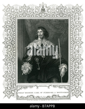 Philip Herbert Graf von Pembroke und Montgomery Philip Herbert, 4. Earl of Pembroke, 1. Earl of Montgomery KG (16 Oktober 1584 Stockfoto