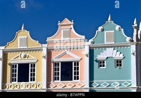 Bunte Gebäude in Oranjestad, Aruba Stockfoto