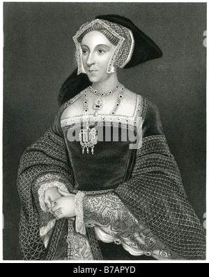 Jane Seymour (1508 – 24. Oktober 1537) war Königin von England als die dritte Ehefrau von Heinrich VIII. Es gelang ihr, Anne Boleyn als Königin con Stockfoto