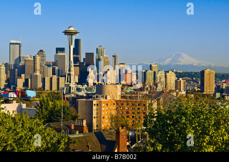 Seattle, Washington Skyline von Queen Anne Hill Stockfoto