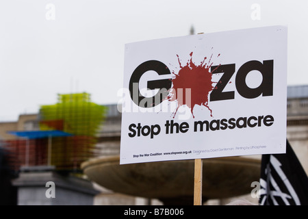 Palästinensische Plakate in London s Trafalger Square Stockfoto