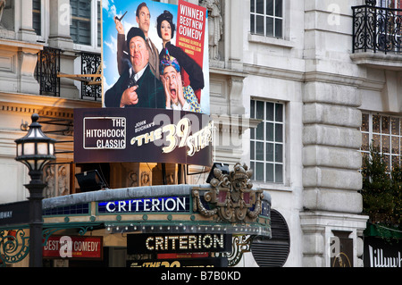 Criterion London Theater zeigt Hitchcock Klassiker die 39 Stufen, London, England Stockfoto